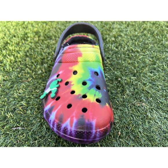 CROCS Classic Fur Lined Clog US W7 Mens 5 Tie Dye Shearling Mule Slipper Shoes - Picture 4 of 12